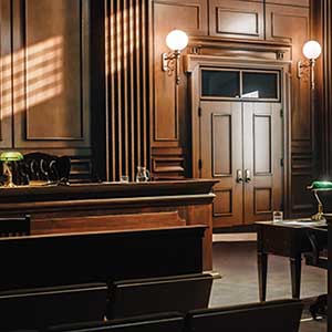 inside courtroom