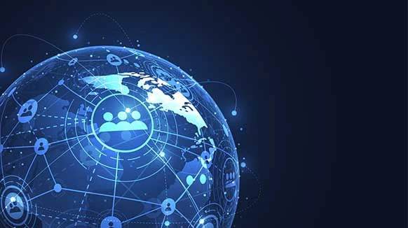 globe with people around it