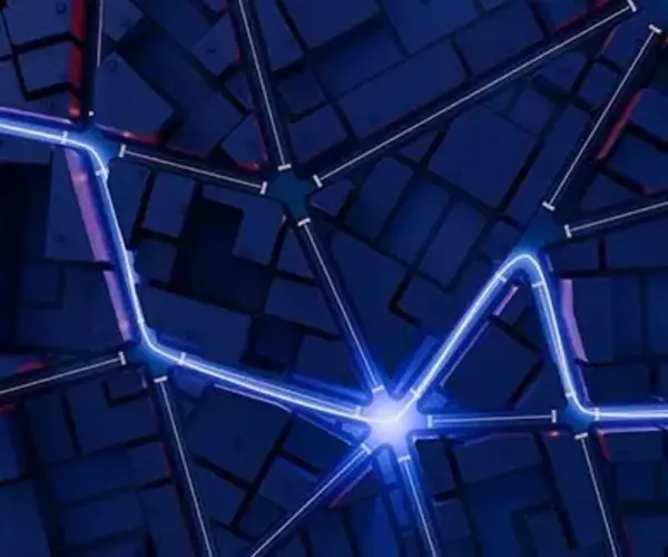 blue abstract city streets