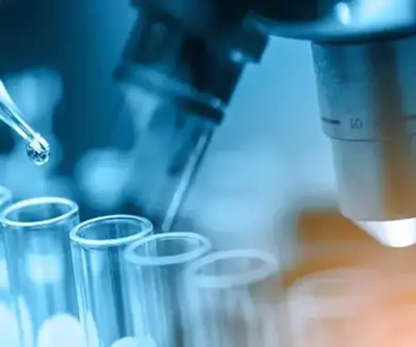microscope and vials