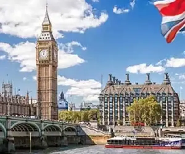 London Bridge Big Ben flag