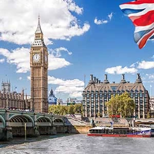 London Bridge Big Ben flag