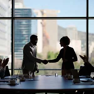 business people shaking hands