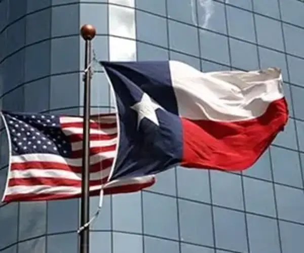 Texas and US flags