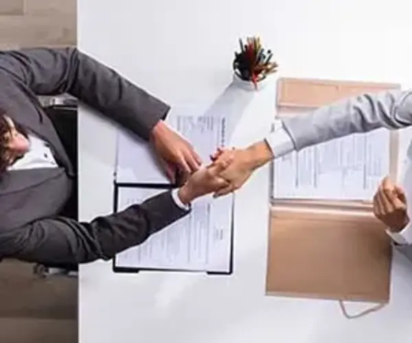 two business people shaking hands