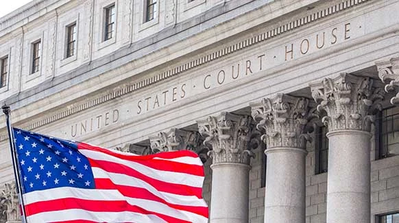 US Courthouse and Flag