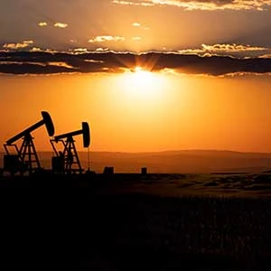 pumpjacks and windmill