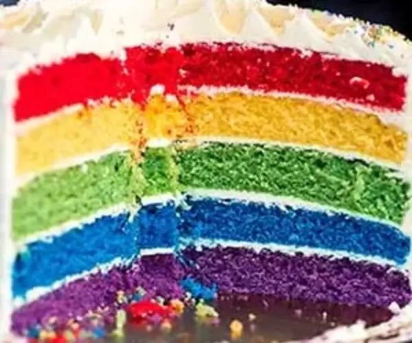 rainbow layered cake colored food