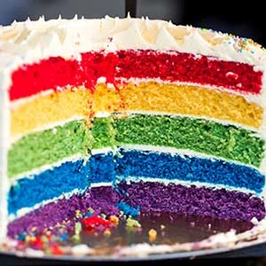 rainbow layered cake colored food