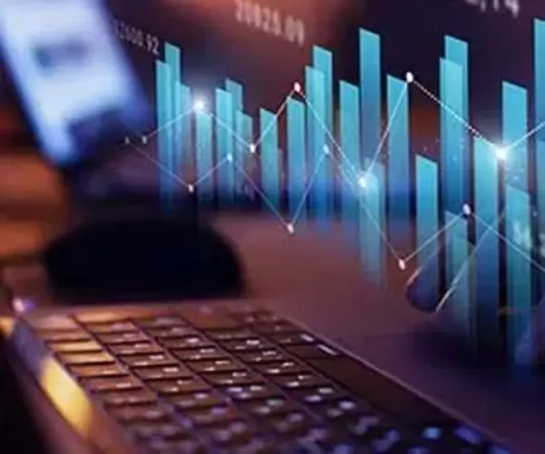 financial technology charts computer