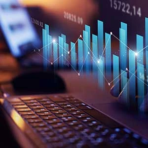 financial technology charts computer